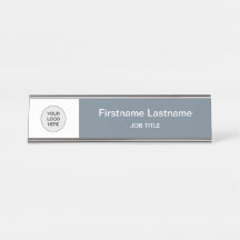 Coola Grått din Logotyp Modern Desk Namn Platt