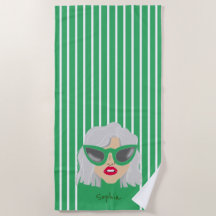 Coola Grått-hårade kvinnor med Grönt Anpassningsba