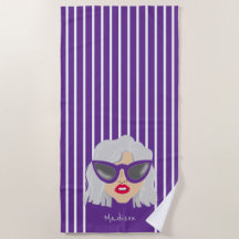 Coola Grått-hårade kvinnor med Lila Anpassningsbar