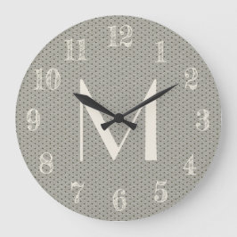 Coola Grått-läderutetyl, monogram Stor Klocka