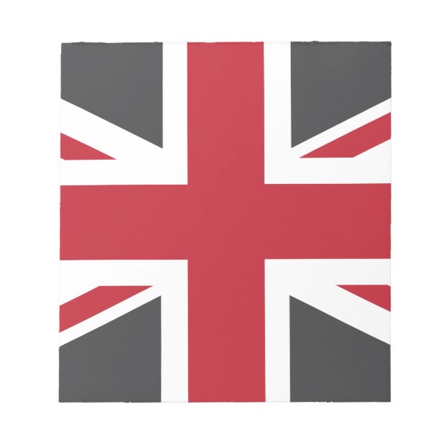 Coola Grått Red Union Jack British (UK) Flagga Anteckningsblock (Framsida)