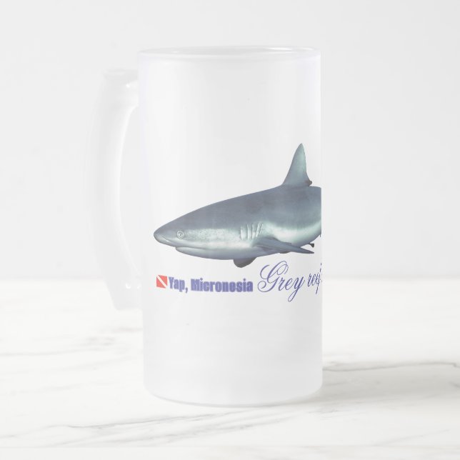 Coola Grått reef shark Frostat Ölglas (Framsida vänster)