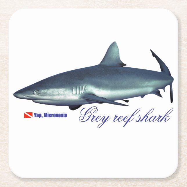 Coola Grått reef shark Underlägg Papper Kvadrat (Framsidan)