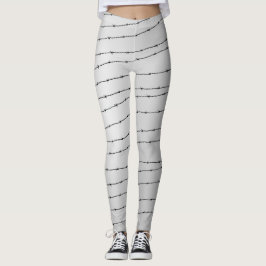 Coola grått, vit och svart taggtråd mönster leggings