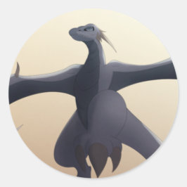 Coola Grått Wyvern Runt Klistermärke