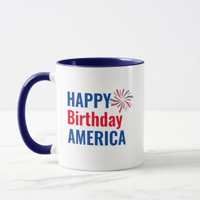 Coola Grattis på födelsedagen Amerika 4 juli Patri Mugg (Vänster)