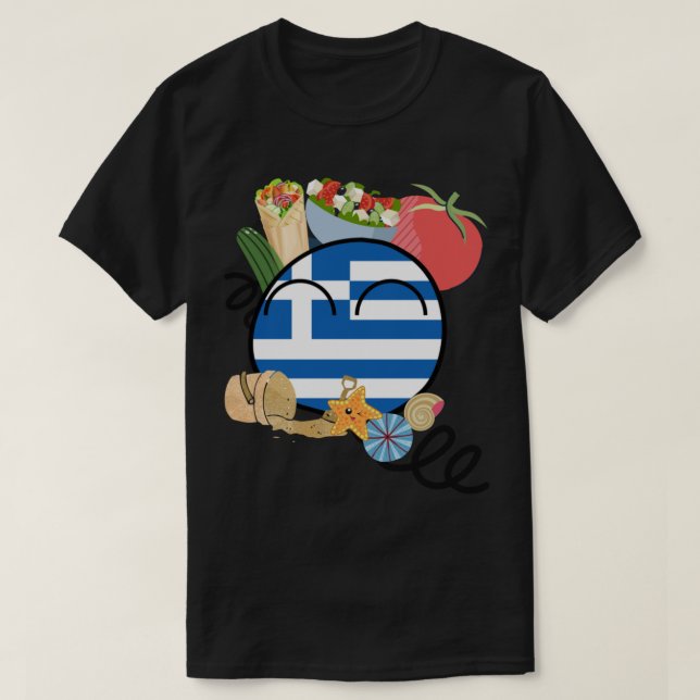 Coola Grekland Countryhuman Countryball T Shirt (Design framsida)