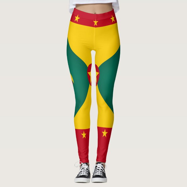 Coola Grenada Flagga Mode Leggings (Framsida)
