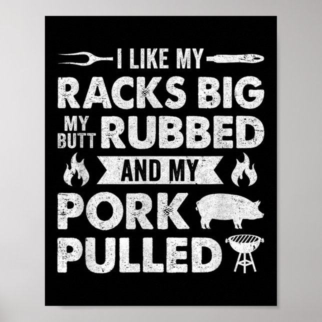 Coola Grilling För manar Women Gris Rub Rökning BB Poster (Framsidan)