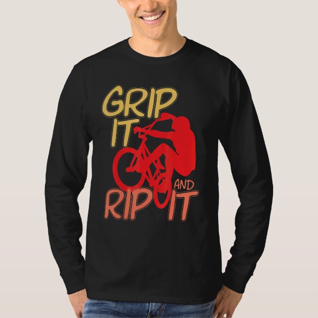 Coola Grip det BMX och rippa det BMX Riding BMX Bi T Shirt (Framsida)