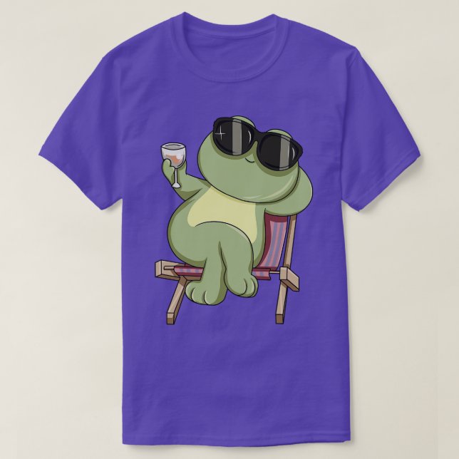 Coola groda dricker ett glas vin t shirt (Design framsida)