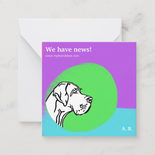 coola gröna lila GRAFISK DESIGN Notkort Anteckningskort (Framsida)