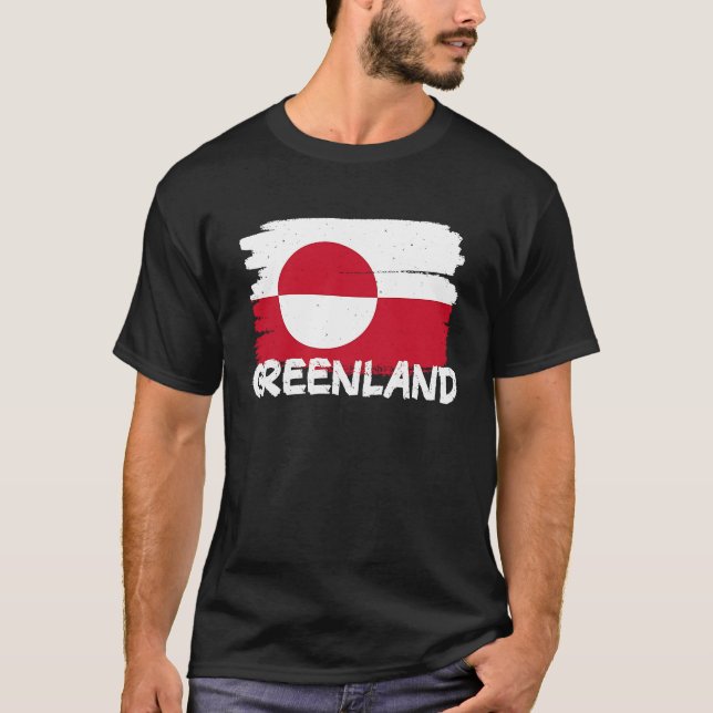Coola Grönland Flagga T Shirt (Framsida)