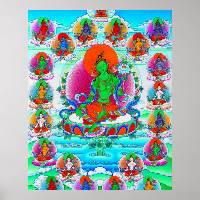 Coola Grönt av tibetanthangka  Tara tatuering Poster (Framsidan)