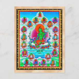 Coola Grönt av tibetanthangka Tara tatuering Vykort