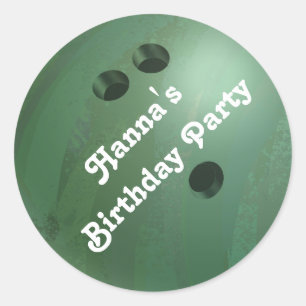 Coola Grönt Bowling Ball Anpassningsbar Party Sti Runt Klistermärke