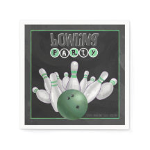 Coola Grönt Bowling Party Papper Napkins