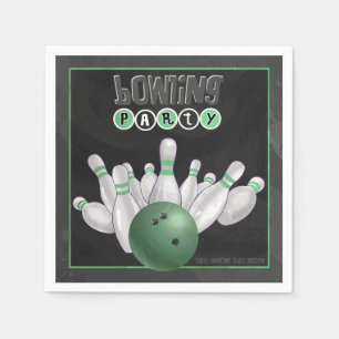 Coola Grönt Bowling Party Papper Napkins Pappersservett