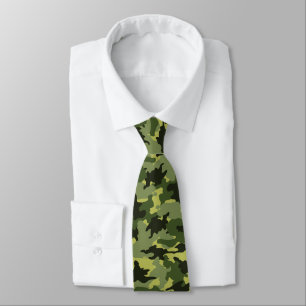 Coola Grönt Camo Militär Camouflage Manar Neck Tie Slips