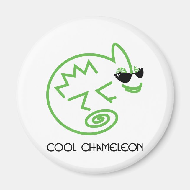 Coola Grönt Chameleon Magnet (Framsidan)