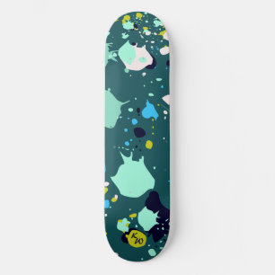 Coola Grönt Färgfläcksplatter Initialer Färgfläcks Mini Skateboard Bräda 18,5 Cm