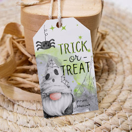 Coola grönt gnom halloween bus eller godis-förmån presentetikett