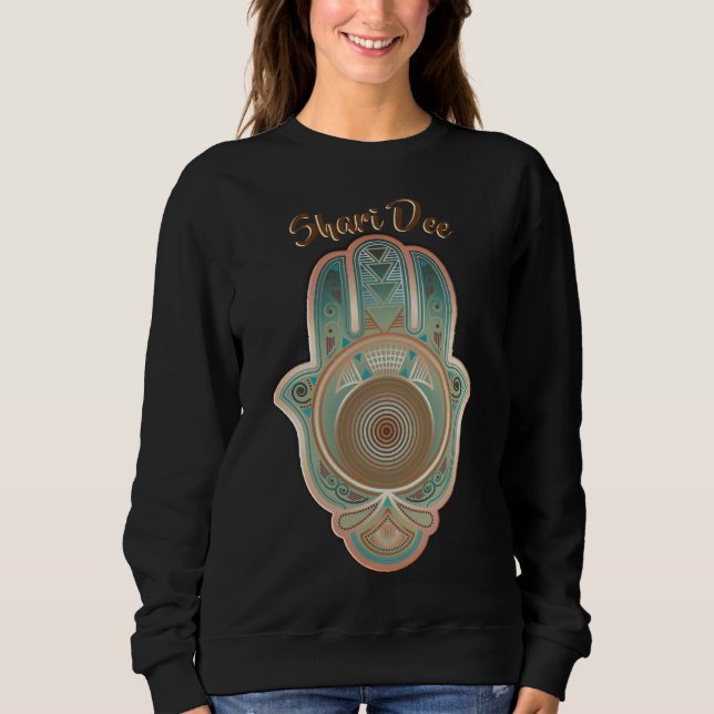 Coola Grönt Hamsa Hand Personlig T Shirt (Framsida)