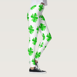 Coola Grönt Irish Shamrock Klöver Patricks Day Leggings