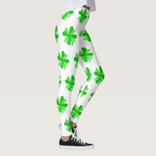 Coola Grönt Irish Shamrock Klöver Patricks Day Leggings