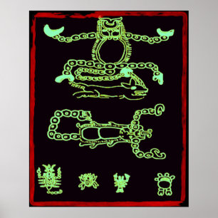 Coola Grönt Mayan Design Poster