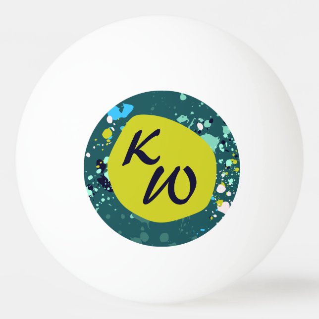Coola Grönt Paint Splatter Initial Pingisboll (Framsidan)