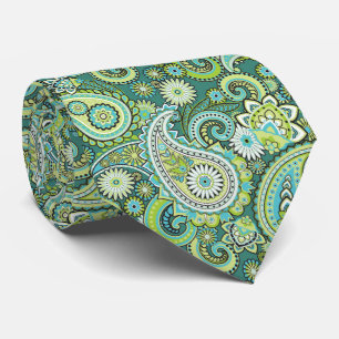 coola grönt paisley mönster nacke slips med titer