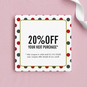 Coola Grönt Red Doted Bold Beauty Salon Coupon Rabattkort