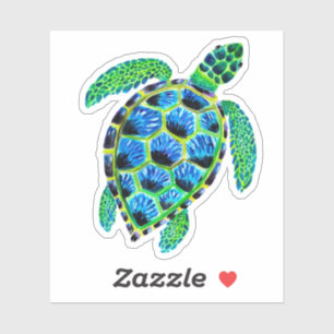 Coola Grönt Sea Turtle in Acrylic Klistermärken