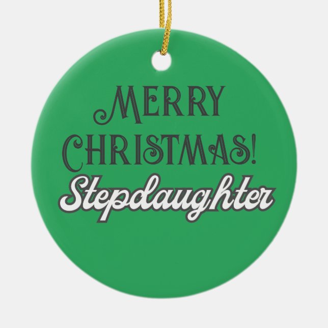 Coola Grönt Text God jul Stepdotter Julgransprydnad Keramik (Framsidan)