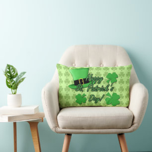 Coola Grönt top hat Shamrocks Patricks Day PLDesig Lumbarkudde