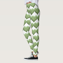 Coola Grönt White Hearts St.Patrick's Day Helgdag Leggings