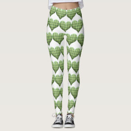 Coola Grönt White Hearts St.Patrick's Day Helgdag Leggings