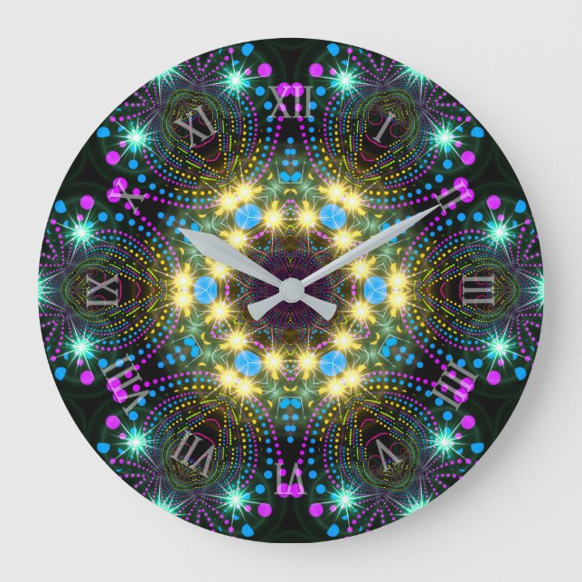 Coola Groovy Blacklight Inspo Star Gnistra Wall Stor Klocka (Framsida)