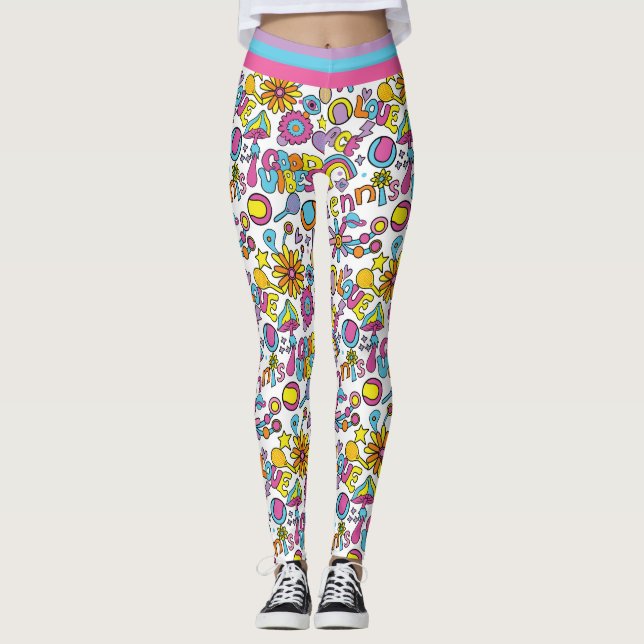 Coola 🎾 groovy pastel tennis leggings (Framsida)