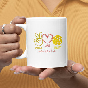 Coola Groovy Peace Kärlek Pickleball Anpassningsba Kaffemugg