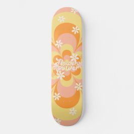 Coola Groovy Retro Vintage Flower Power Skateboard