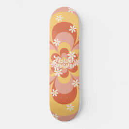 Coola Groovy Retro Vintage Flower Power Skateboard
