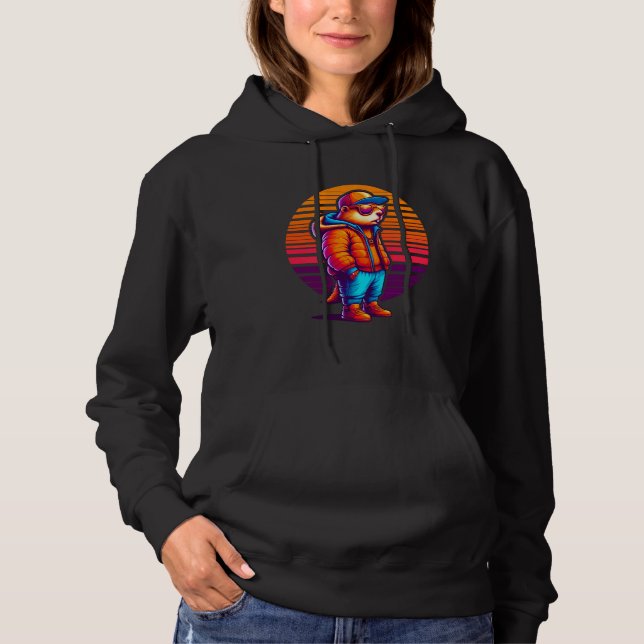 Coola Groundhog Modern Urban Stil Sunset Retro Art T Shirt (Framsida)