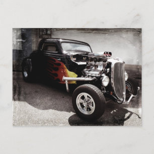Coola Grunge Flames Hot rod Vykort