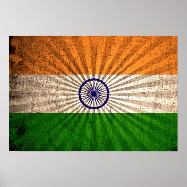 Coola Grunge Indian Flagga Poster (Framsidan)