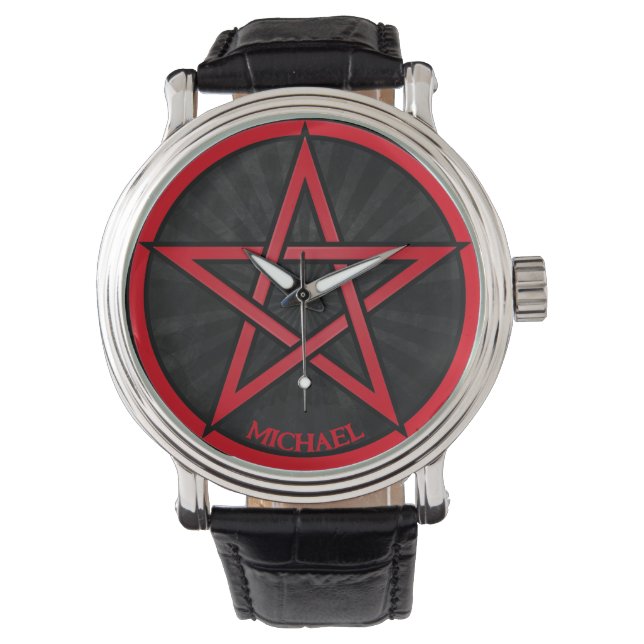 Coola Grunge Pentacle Symbol Personlig Unisex Armbandsur (Framsida)