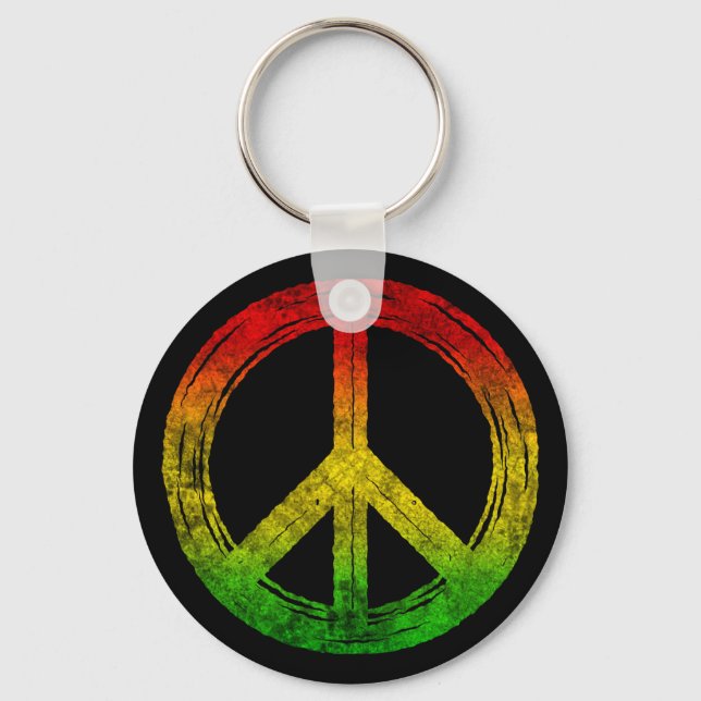 Coola Grunge Reggae Rasta Peace Symbol Keychains Nyckelring (Framsida)