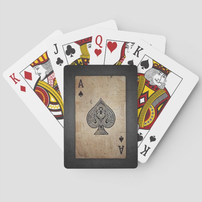 Coola Grunge Retro Artistic Poker Ace of Spades Spelkort (Baksidan)