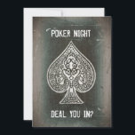 Coola Grunge Retro Poker Ess Spader Partyinbjudan Inbjudningar<br><div class="desc">För alla fester som är relaterade till poker. Anpassa den med din evenemangstitel och all detaljerad information. Tack för visningen.</div>